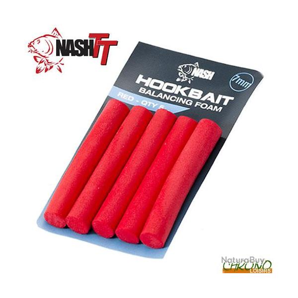 Mousse Nash Hookbait Balancing Foam Rouge 7x45mm (par 5)