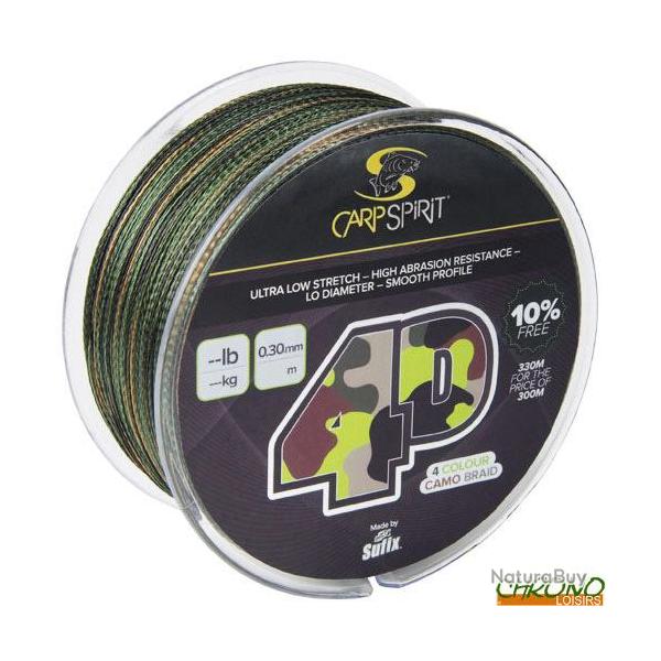 Tresse Carp Spirit 4D Camo Braid 1000m 0.30mm