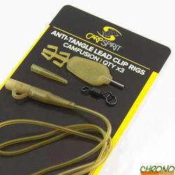 Montage Carp Spirit Anti Tangle Lead Clip Rig Camfusion (par 3)