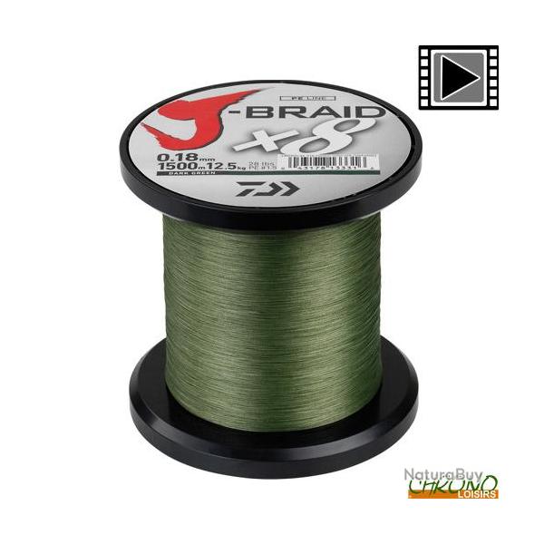 Tresse Daiwa Jbraid 8 Brins 0.24mm 1500m