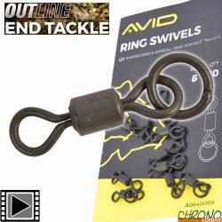 Emerillon à Anneau Avid Carp T8 (par 10)