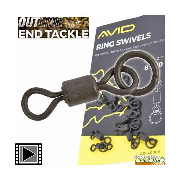 Emerillon  Anneau Avid Carp T8 (par 10)