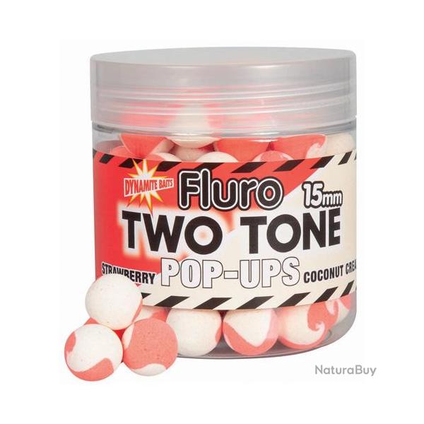 Pop Ups Fluro Dynamite Baits Two Tones Strawberry & Coconut 15mm