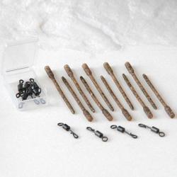 Anti Tangle Extra Carp EXC Long Camo + Emerillon QC T.8 (par 10)