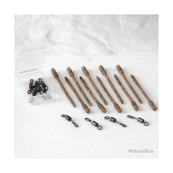 Anti Tangle Extra Carp EXC Long Camo + Emerillon QC T.8 (par 10)