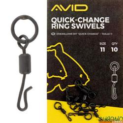 Emerillon à Anneau Avid Carp Quick Change T11 (par 10)