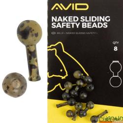 Perle Avid Carp Naked Sliding Safety Beads (par 8)