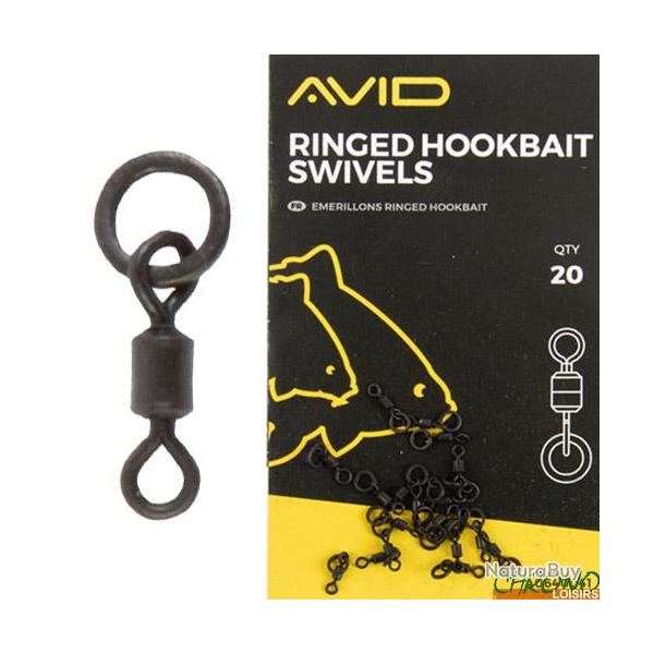 Emerillon  Anneau Avid Carp Ringed Hookbait Swivels (par 20)