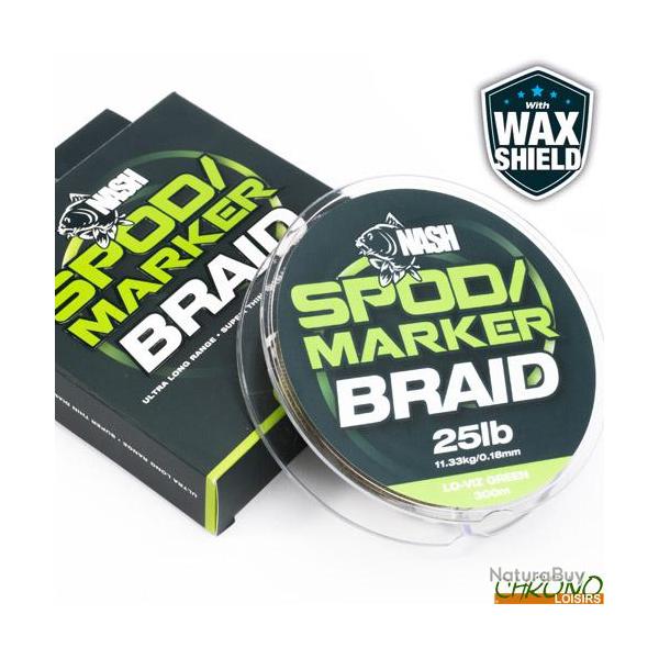 Tresse Nash Spod & Marker Braid LO Viz Green 0.18mm 300m