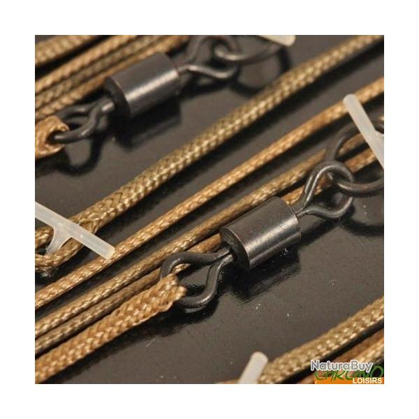 Montage Korda Leadcore Emerillon Anneau 1m (par 3) Marron