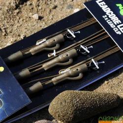 Montage Korda Leadcore Clip Plomb Emerillon Anneau 1m (par 3) Vert