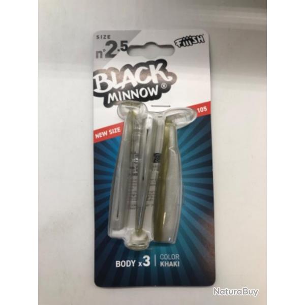 Leurres souples Fiiish black minnow 105 khaki