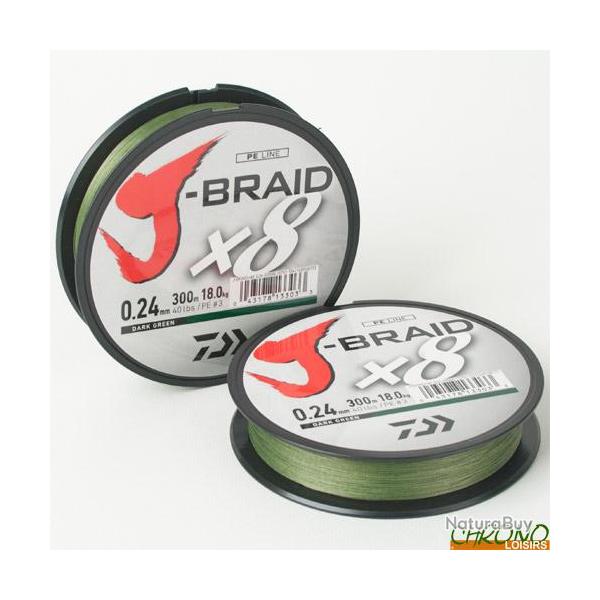 Tresse Daiwa Jbraid 8 Brins 300m 0.20mm