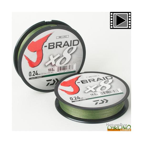 Tresse Daiwa Jbraid 8 Brins 500m 0.20mm