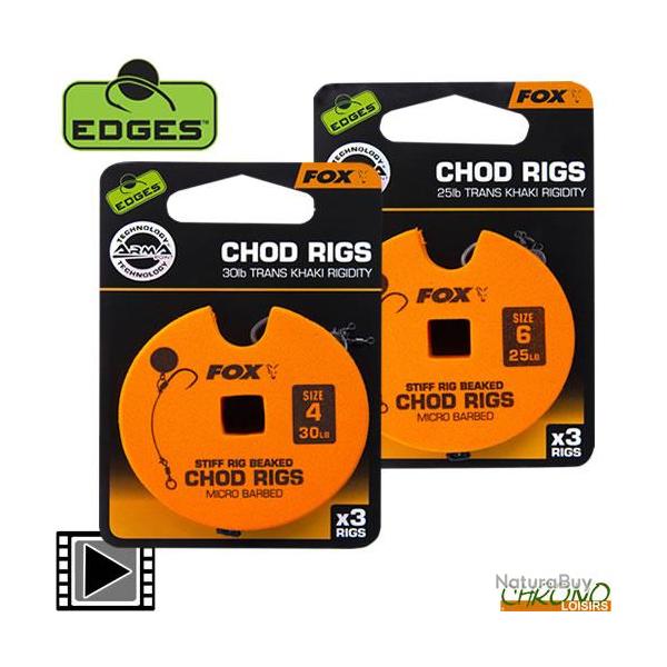 Bas de Ligne Fox Edges Stiff Chod Rig Standard (par 3) n 4