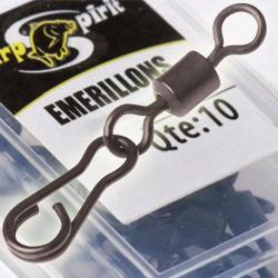 Emerillon Carp Spirit Rolling et Agrafe Quick Change T8 (par 10)