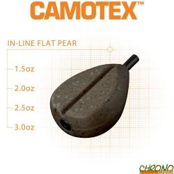 Plomb Fox In Line Flat Pear Grooved Camotex 70g