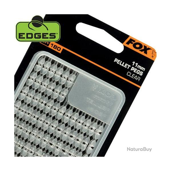 Stops Appâts Fox Edges Pellets Pegs Clear 11mm (par 180)