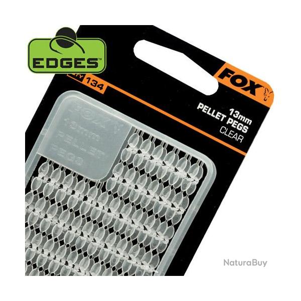 Stops Appâts Fox Edges Pellets Pegs Clear 13mm (par 134)