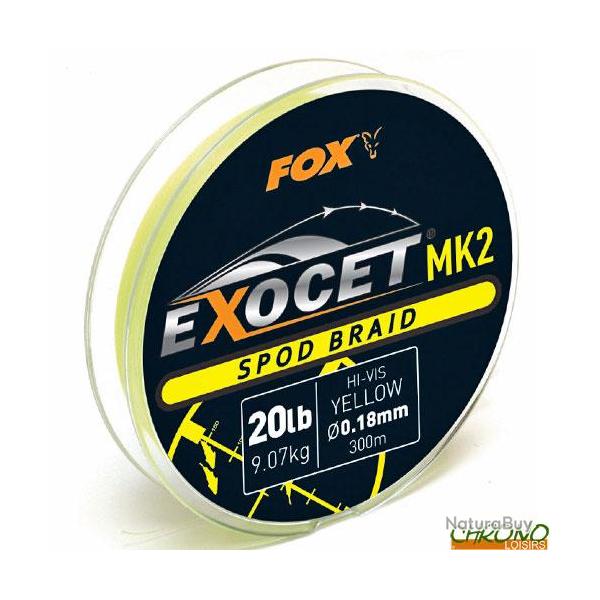 Tresse Fox Exocet MK2 Spod Yellow 0.18mm 300m