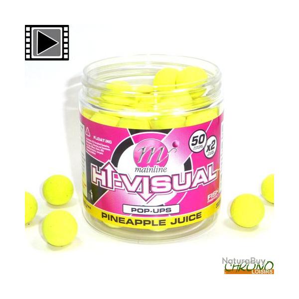 Pop Ups Mainline Fluo Hi Visual Pineapple Juice 15mm 250ml