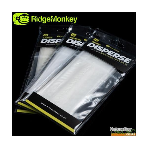 Sac PVA RidgeMonkey RM-Tec Disperse (par 20) Small 60mm x 150mm