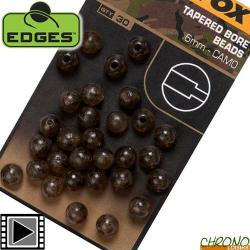 Perle Fox Edges Tapered Bore Beads Camo 6mm (par 30)