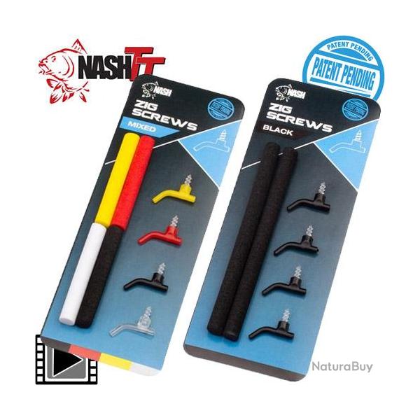 Adaptateur Nash Zig Screw + Mousse (par 4)  Noir