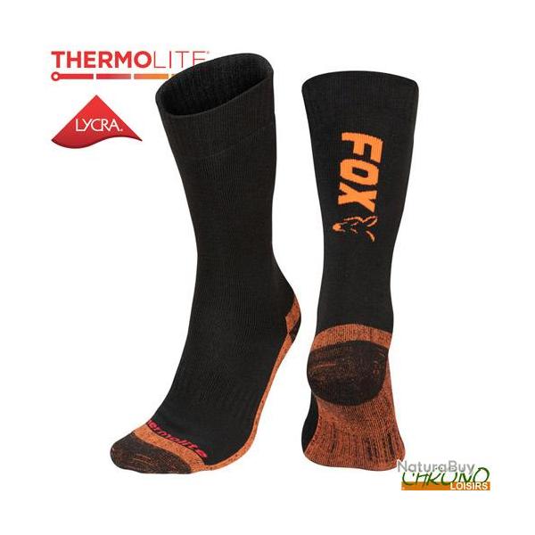 Chaussettes Fox Black/Orange Thermolite Long Socks 40/43