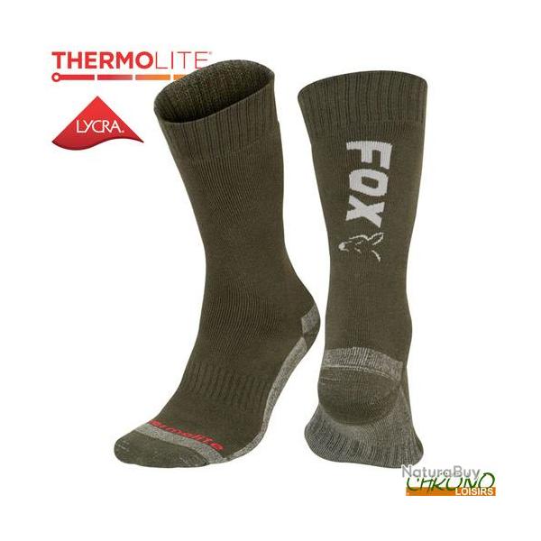 Chaussettes Fox Green/Silver Thermolite Long Socks 40/43