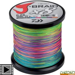 Tresse Daiwa J-Braid 8 brins Multicolore 0.24mm 1500m