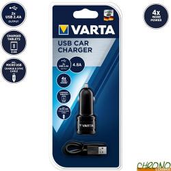 Prise Allume Cigare Varta Dual USB