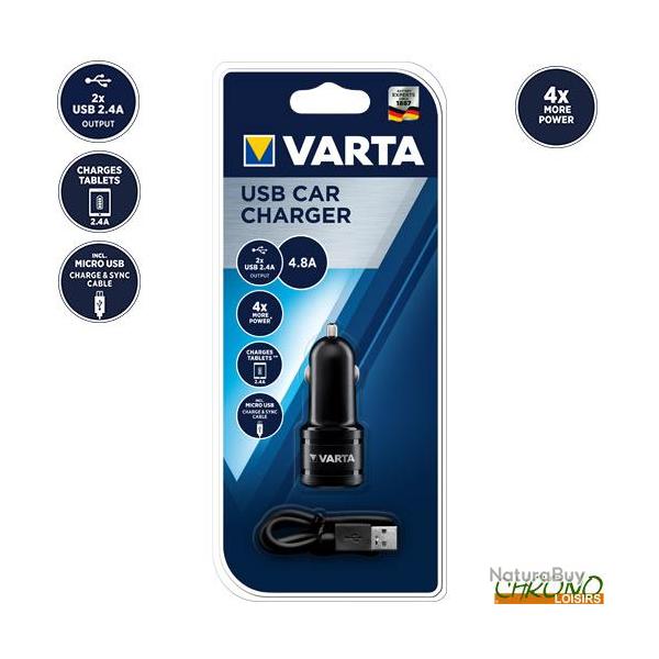 Prise Allume Cigare Varta Dual USB