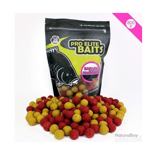 Bouillettes Pro Elite Baits Banana & Strawberry 20mm 800g