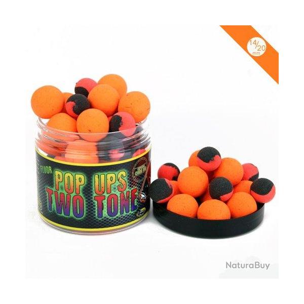 Pop Ups Pro Elite Baits Fluoro Two Tone Krill & Crab 14/20mm 200ml