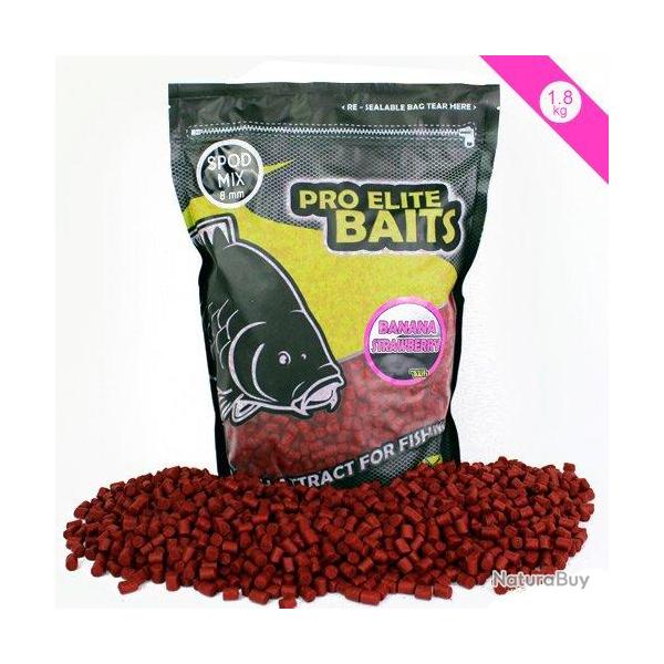 Pellets Pro Elite Baits Banana & Strawberry Spod Mix 8mm 1.8kg