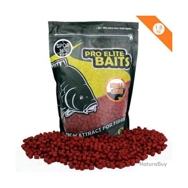 Pellets Pro Elite Baits Krill & Crab Spod Mix 8mm 1.8kg