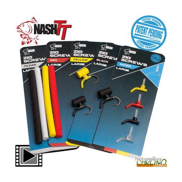 Adaptateur Nash Zig Screw Large + Mousse (par 4) Noir