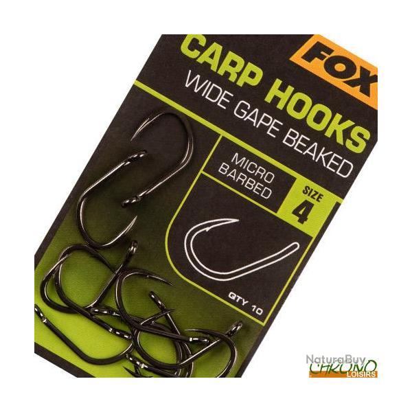 Hameon Fox Carp Hooks Wide Gape (par 10) n 2