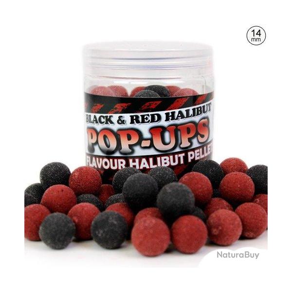 Pop Ups Pro Elite Baits Black & Red Halibut 14mm 250ml