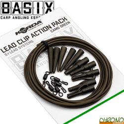 Montage Korda Basix Lead Clip Action Pack Camo Green (par 5)