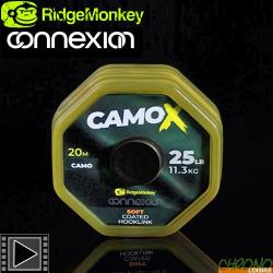 Tresse RidgeMonkey Connexion CamoX Soft Coated 20m 25lbs