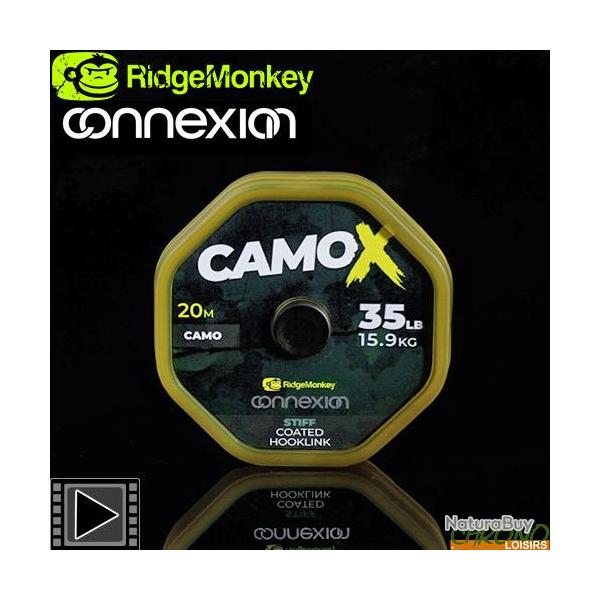 Tresse RidgeMonkey Connexion CamoX Stiff Coated 20m 25lbs