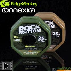 Tresse RidgeMonkey Connexion Rock Bottom Soft Coated Camo 25lbs 10m Green