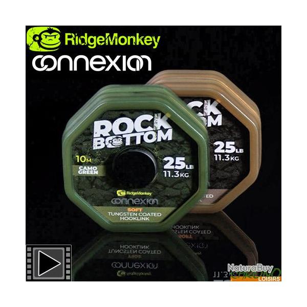 Tresse RidgeMonkey Connexion Rock Bottom Soft Coated Camo 25lbs 10m Green