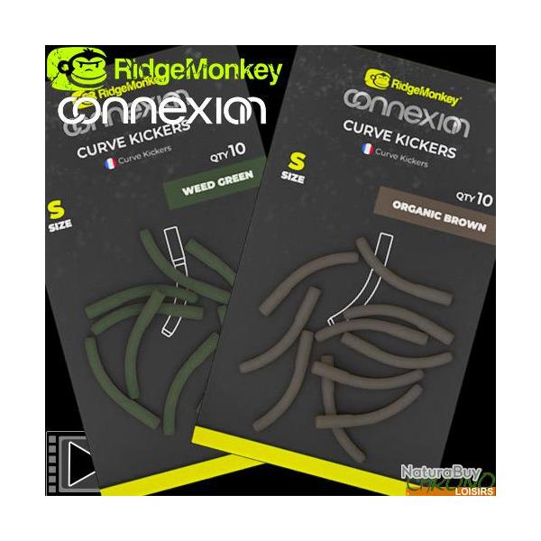 Adaptateur RidgeMonkey Connexion Curve Kickers Small (par 10) Weed Green