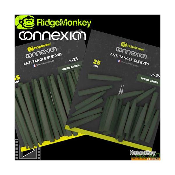 Anti Tangle RidgeMonkey Connexion Sleeve Weed Green (par 25) Long