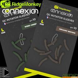 Gaine d'Emerillon RidgeMonkey Connexion QC Rotator Sleeves (par 10) Weed Green