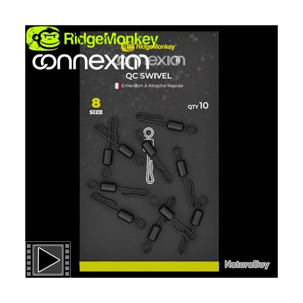 Emerillon RidgeMonkey Connexion QC T8 (par 10)