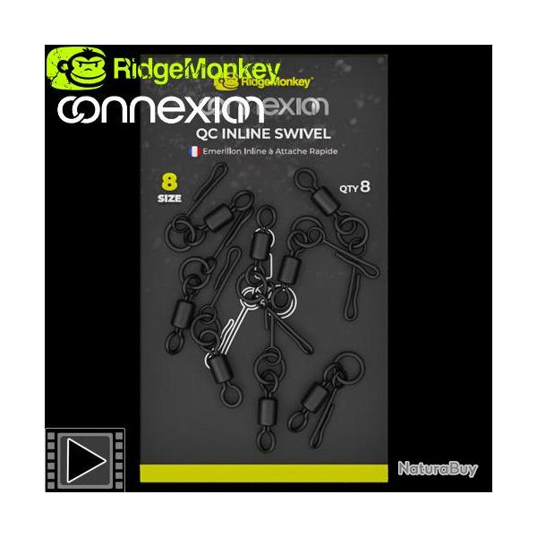 Emerillon  Anneau RidgeMonkey Connexion QC Inline Taille 8 (par 8)